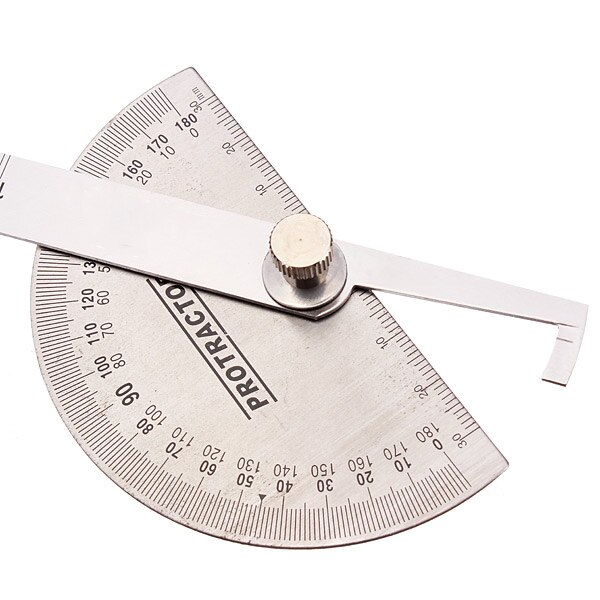 Angle Finder Gauge Protractor Round Head Stainless Steel 0-180 Degree Angle Ruler Adjustable Universal Measuring Tool 90 x 150mm