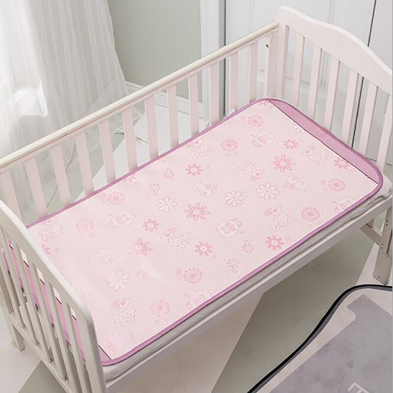 Spädbarn spädbarnssäng cool matta sängkläder madrass skyddsdyna sängmatta sommar cool matta tecknad lakan babyvård bhs 017: Himmelsblå