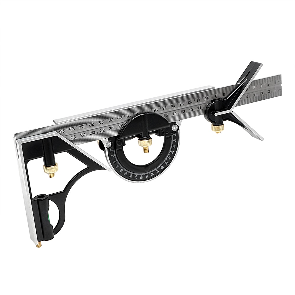 NICEYARD Right Angle Ruler Angle Finder Protractor Measuring Set Tools Universal 300mm/12" 3 in 1 Multi Combination Square Set