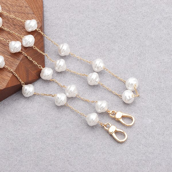 Gufeather m836, acessórios de jóias, corrente de cinta de óculos, 18k banhado a ouro, 0.3 mícrons, feito à mão, pérola plástica, corrente de máscara, 80 cm/pcs: M83604