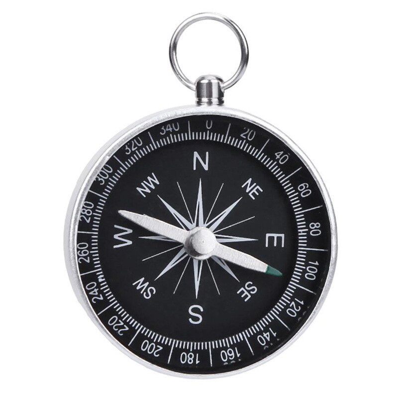 North Navigation Survival Compass Mini Precise Compass Practical Guider for Camping Hiking: Aluminum Black