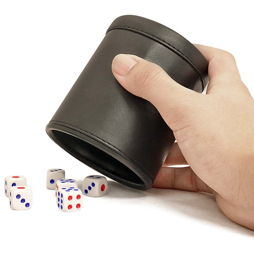 Bar Leather Black Dice Cup Dicebox Zonder Lade Of Dobbelstenen
