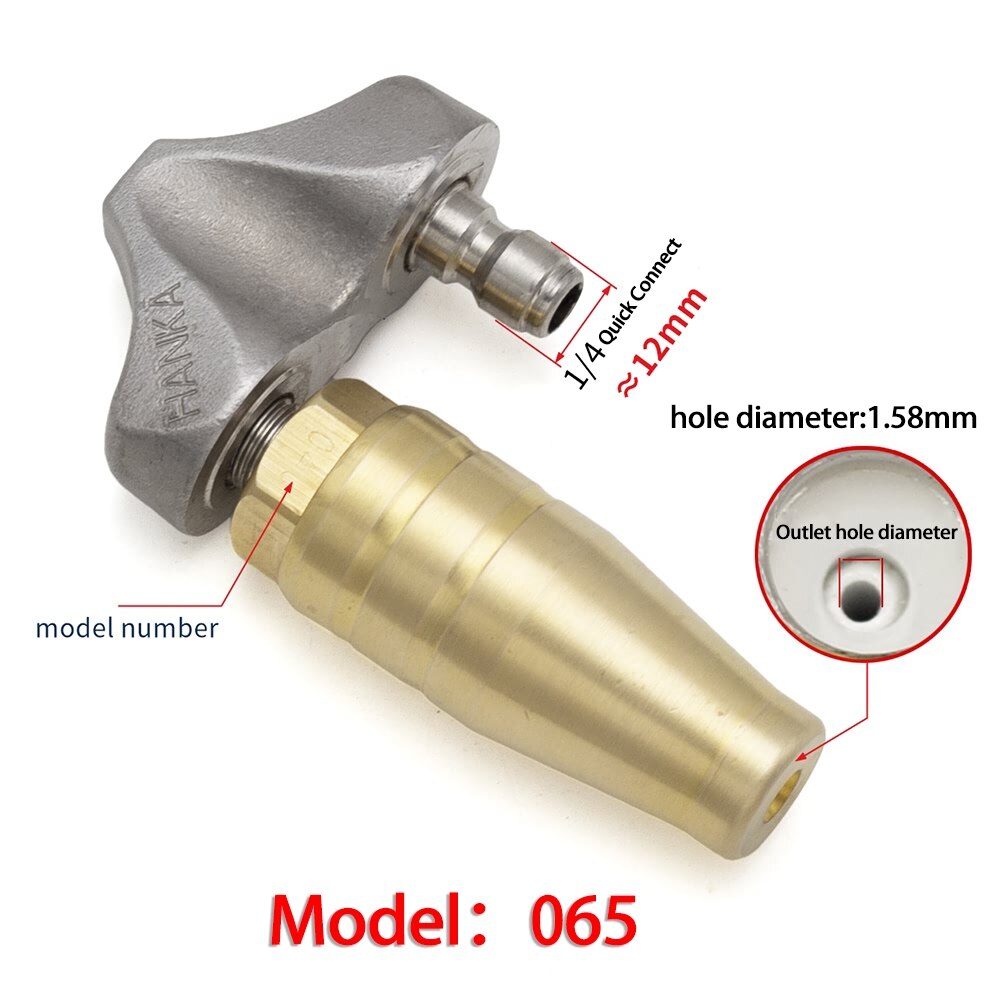 and Sewer Jetting Turbo Nozzle High Pressure Washer Kit Rotary Drain Cleaning Root Ranger Nozzle: 065 1.58mm