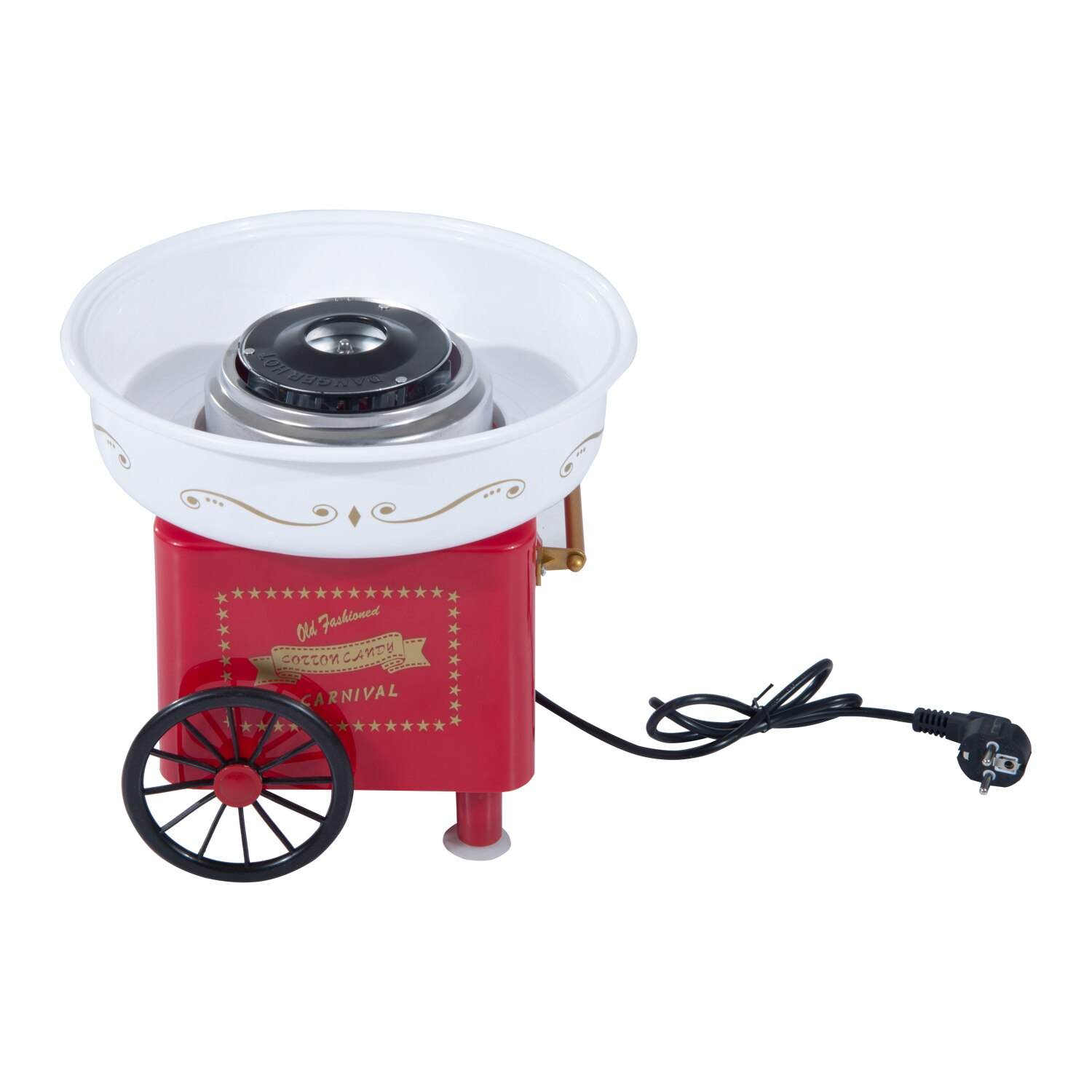 HOMCOM Maquina de Algodon de Azucar Electrica Estilo Retro Infantil 450W Cotton Candy Machine 30x30x28cm: Default Title