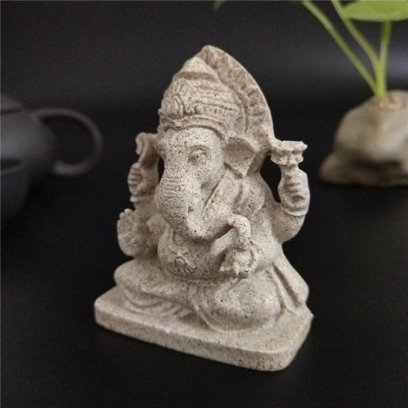 Statua Elefante Buddha Statua Grande Di Ganesh In Pietra - Foto 4