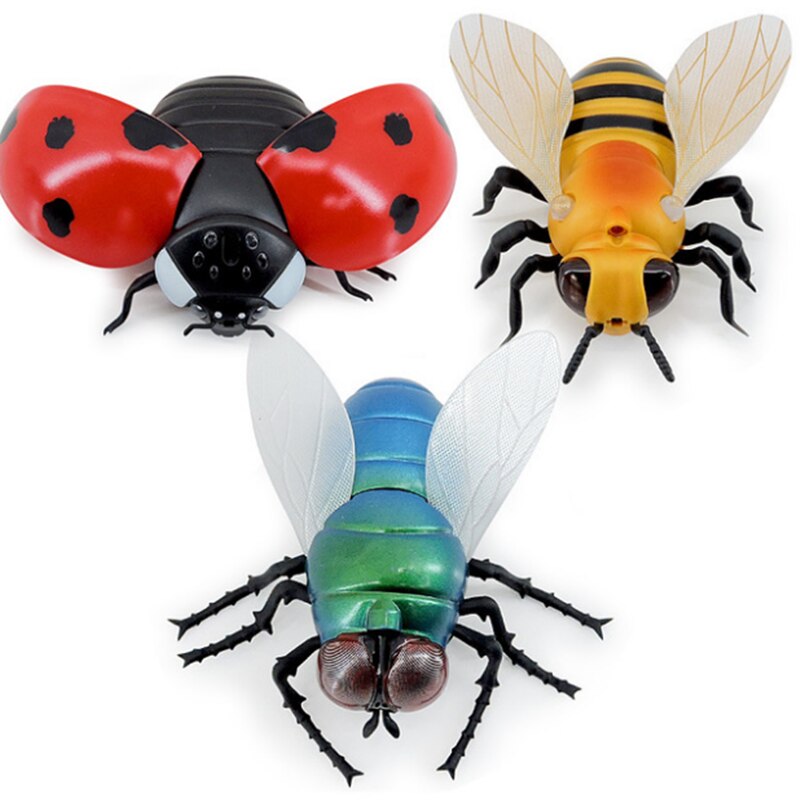Télécommande infrarouge , jouet de Simulation d&#39;insecte, mouche géante, coccinelle abeille, amusant, d&#39;halloween