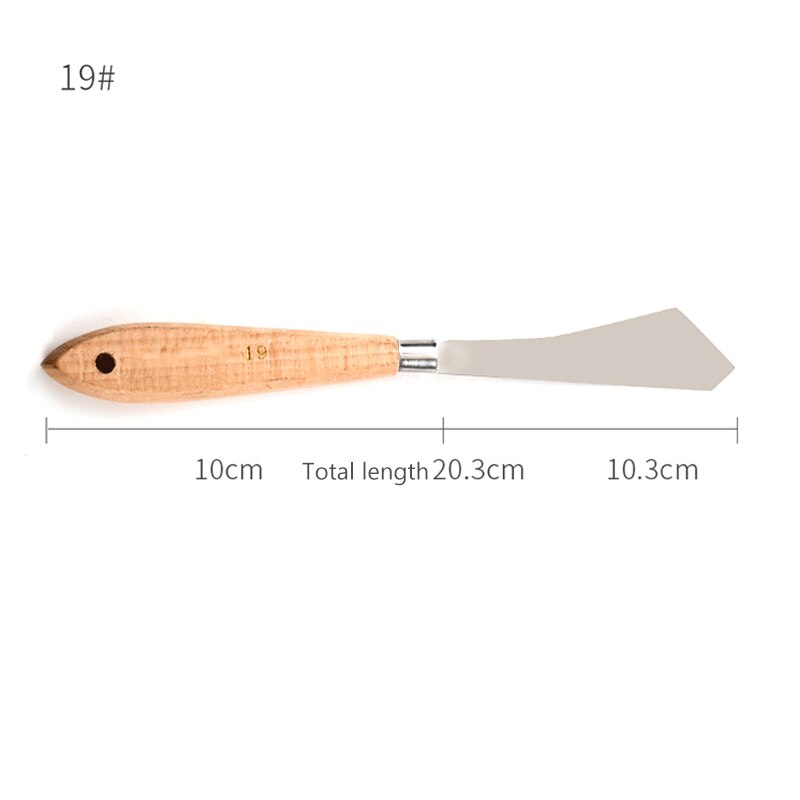 Palette Knife Painting Stainless Steel Spatula Palette Knife Oil Paint Metal Knives Wood Handle Palette Knife Painting Tool: 19