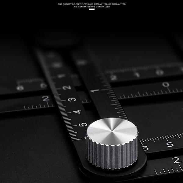 Tile Tool Six-Sided Angle Measuring Locator Universal Ruler Tile Hole Drill Guide Perforated Template Locator Aluminum Alloy