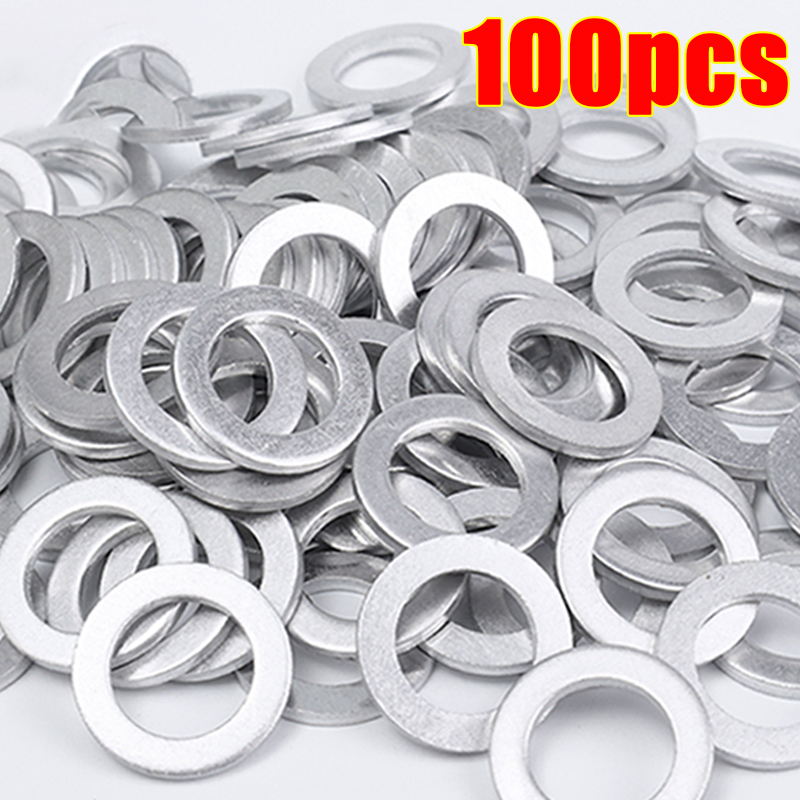 14 mm aluminium olieaftapplug crush washer set antislip voor duurzame afdichting auto exterieur accessoires voor olieverversing compatibel: Oranje