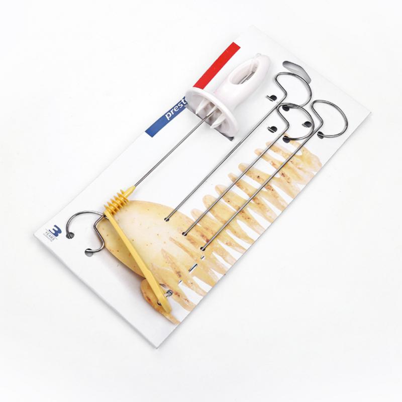3 String Rotate Potato Slicer Stainless Steel Manual Twisted Potato Slice Cutter DIY String Rotate Potato Slicer Kitche Tools: 01 1pc