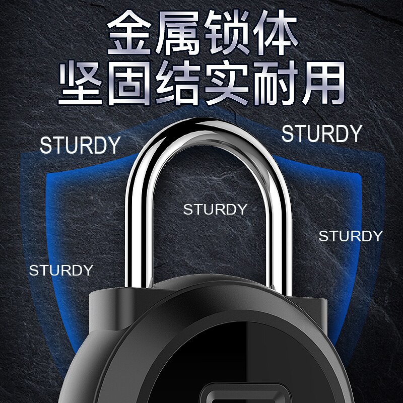 Wodoodporny inteligentny USB akumulator blokada drzwi szybkie odblokowanie kłódka złoty srebrny Bluetooth/blokada z użyciem linii papilarnych Keyless