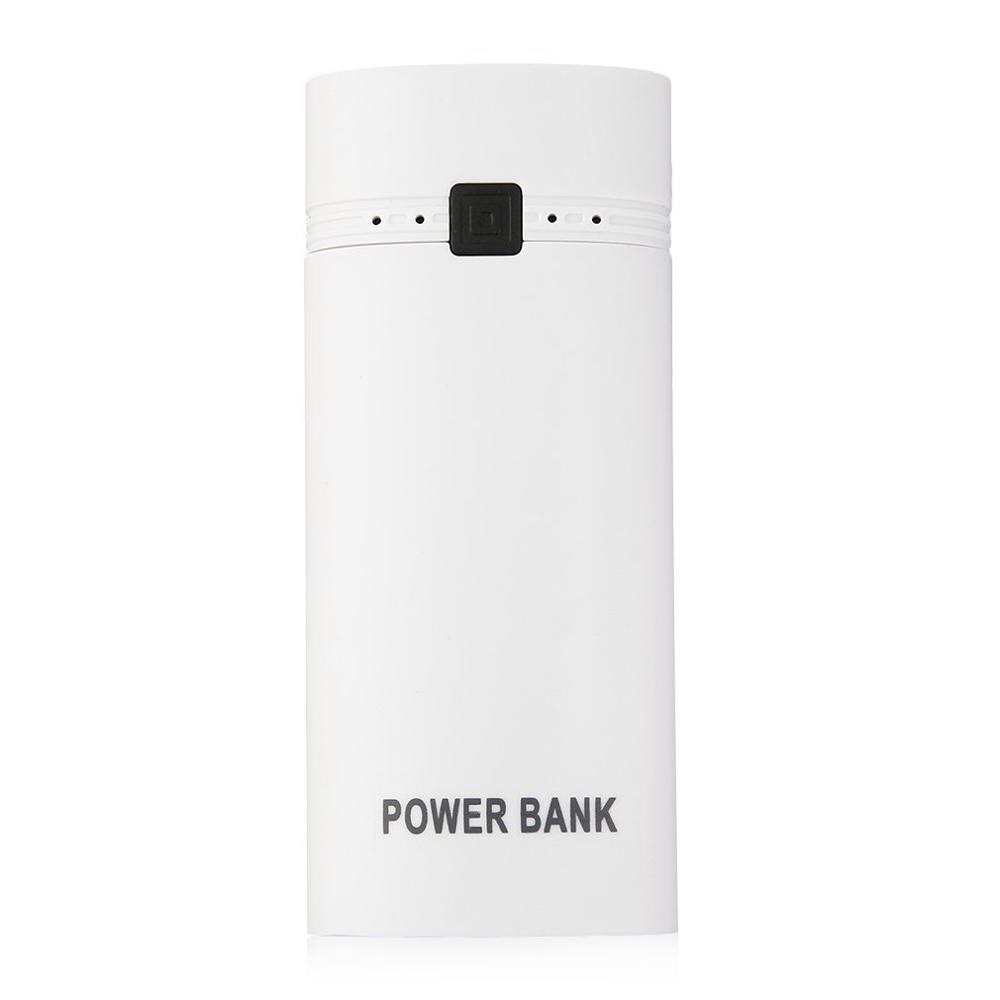 5600mah caso banco de potência kit 2x18650 bateria portátil power bank caixa escudo com saída usb & indicador para iphone sem bateria: white