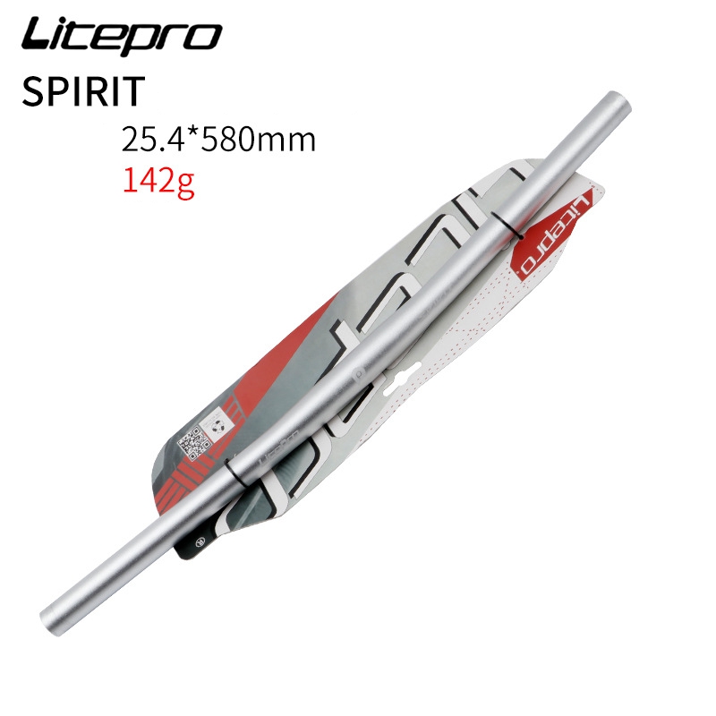 Litepro Flat Bar Spirit Urban MTB Fixie Bike 25.4*580mm Handlebar Folding Monster Horizontal Bicycle Parts: Spirit Silver 580mm