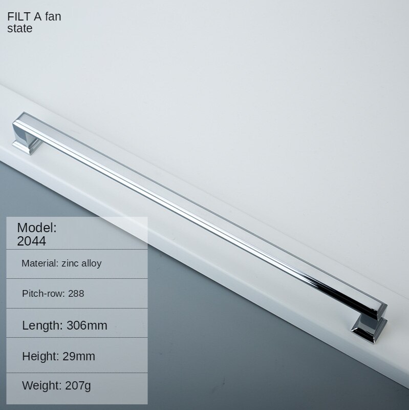 Cabinet Handles Modern Cabinet Handle Square Furniture Hardware Stainless Steel Kitchen Door Knob Cupboard Wardrobe Drawer Pulls: 288-Bright chrome