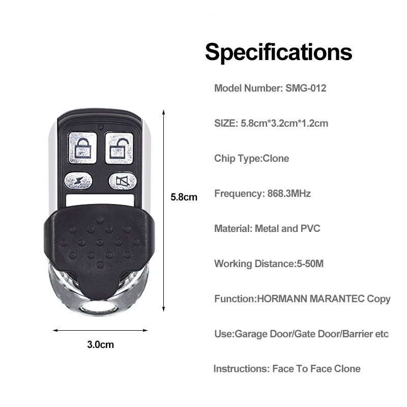 Scimagic Marantec Digitale 302 868 Garagedeur Afstandsbediening Hormann 868 Hse2 Hse4 Gate Deuropener 100% Kloon