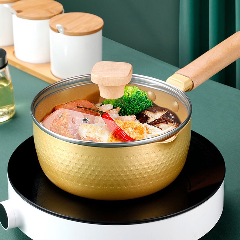 Japanese-style snow pan, Japanese non-stick pot, small pot, small cooking pot, household instant noodle soup pot, induction cook