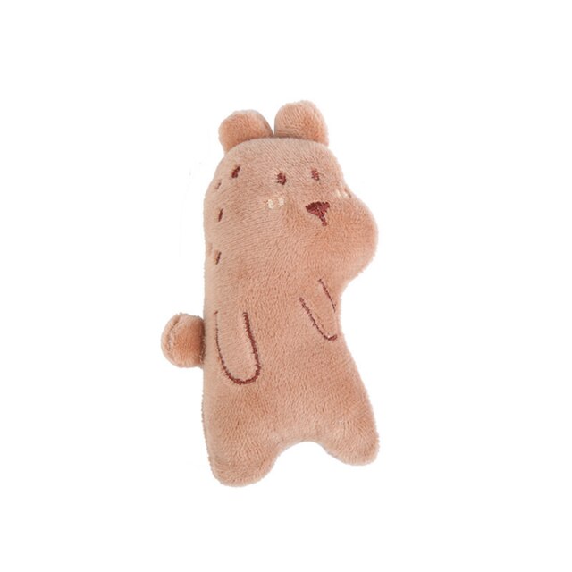 Cat Toy Mini Cat Grinding Catnip Toys Funny Interactive Plush Cat Teeth Toys Pet Kitten Chewing Toy Claws Thumb Bite Pet Supply: 8Brown Bear