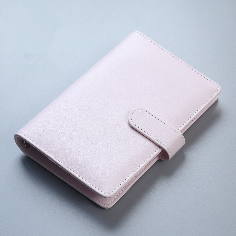 Cute A5/A6 Leather Notebook Cover Loose Leaf Refill Spiral Binder Kawaii Stationary Papelaria Planner Diary Replacement Cover: Pink / A6