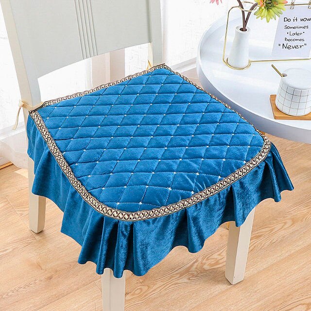 Thicken Non-slip Dining Chair Cushion Horseshoe-shaped Soft Seat Mat Restaurant Office Chair Mat Stool Pad Winter Plus Velvet: style E-4