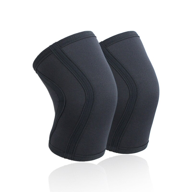 Genouillères en néoprène à Compression de 7mm, protection des genoux, CrossFit, haltérophilie: Black / XL