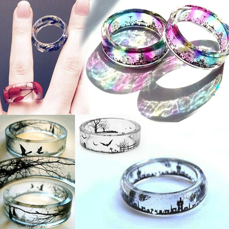 Anillo de resina epoxi para hacer joyas, 14 anillos para agujeros, colección de moldes, hecho a mano, joyería, cristal de molde, resina epoxi para fabricación de joyas