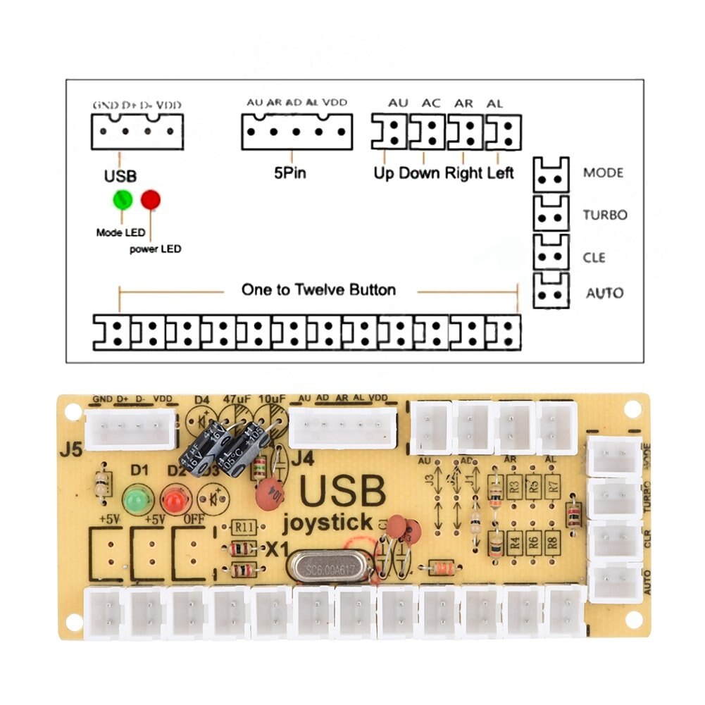 USB Encoder DIY Arcade Kit Arcade Joystick Chip Arcade Joystick Controller for KOF and Stick Control