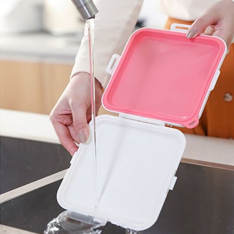 Sandwich Storage Box Silicone Lunch Box Food Storage Case Reusable Microwave Lunch Box Food Storage Container Sandwich Boxes