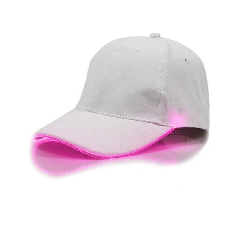 Prachtige Led Lichtgevende Glasvezel Baseball Cap Mode Unisex Effen Kleur Led Lichtgevende Baseball Cap Christmas Party Hat Cap: 11