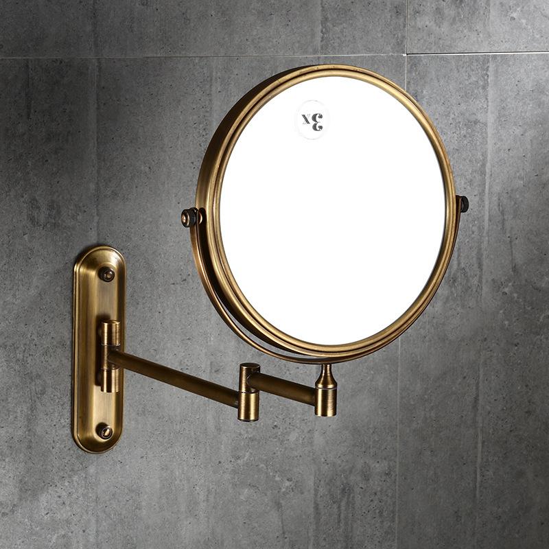 Baderoms tilbehør makeup speil bade speil antikk bronse veggmontert forstørrelsesglass bad speil bad