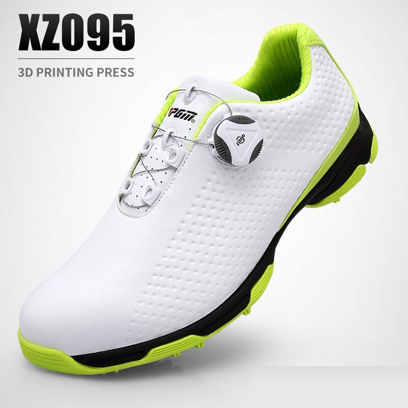 PGM – chaussures de Golf légères et imperméables pour hommes, baskets de Golf à lacets rotatifs, respirantes et antidérapantes: green / 8.5