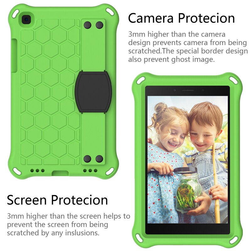 Tablet Case for Samsung Tab A 8.0 - EVA Shockproof Kids Stand Cover with Strap