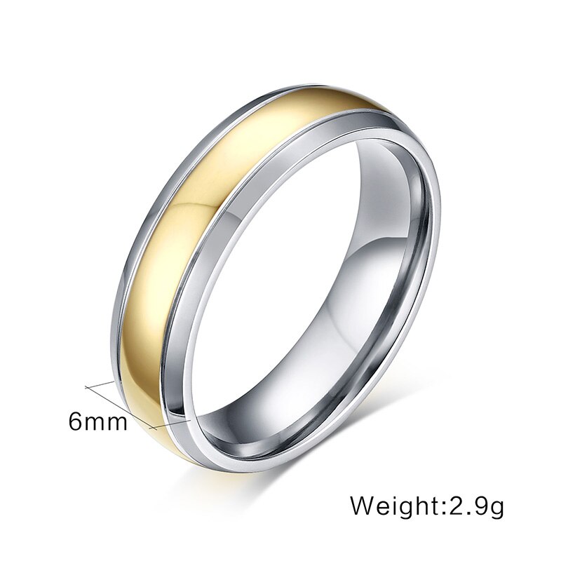 Vnox Titanio Anelli per le Donne Monili di Cerimonia Nuziale Elegante Oro-colore Puro Titanio non Allergiche