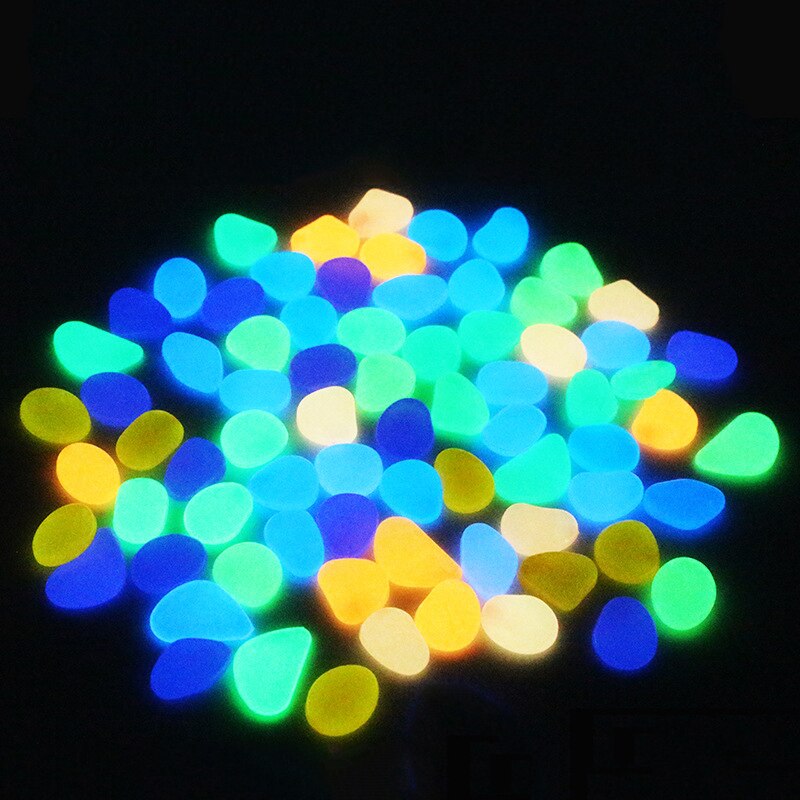 10pcs flash in the Dark Garden Pebbles flash Stones Rocks for Walkways Garden Path Patio Lawn Garden Yard Decor Luminous Stones