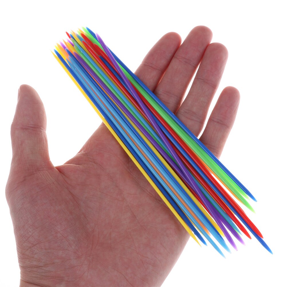 30Pcs Baby Kinderen Educatief Kleurrijke Plastic Traditionele Mikado Spiel Pick Up Sticks Met Doos Game Kids