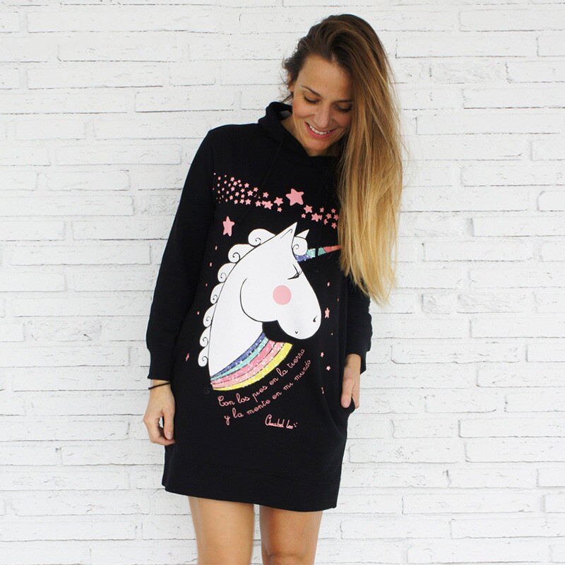 Maman et moi vêtements automne hiver sweats à capuche robe Mini robe mignon dessin animé imprimer mère fille robes famille Look C0525