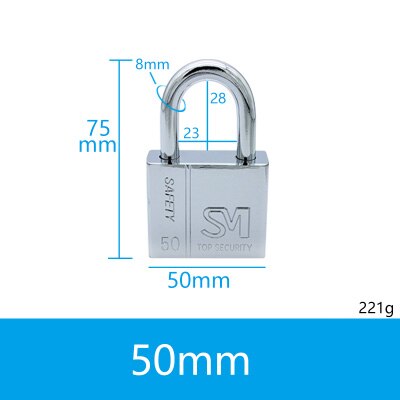 Door Padlock Stainless Steel Anti-Theft Lock Waterproof Rust-Proof Tamper-Proof Lock Home Small Dormitory Long Beam Lock: TK50mm-short