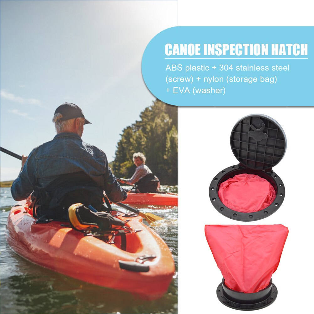 Kayak Deck Plate Kit with Screws Storage Bag 8 inch Canoe Boat Round Hatch Cover Portable Safety Watering Elements Portable