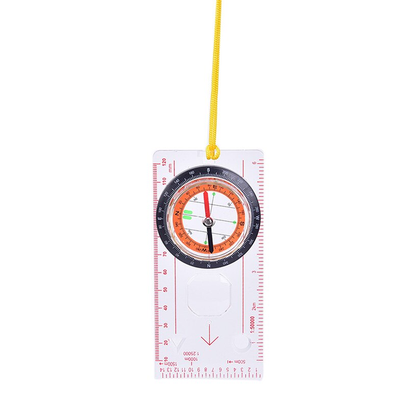 Règle de Camping de randonnée Portable en plein air, loupe de carte, boussole remplie de liquide