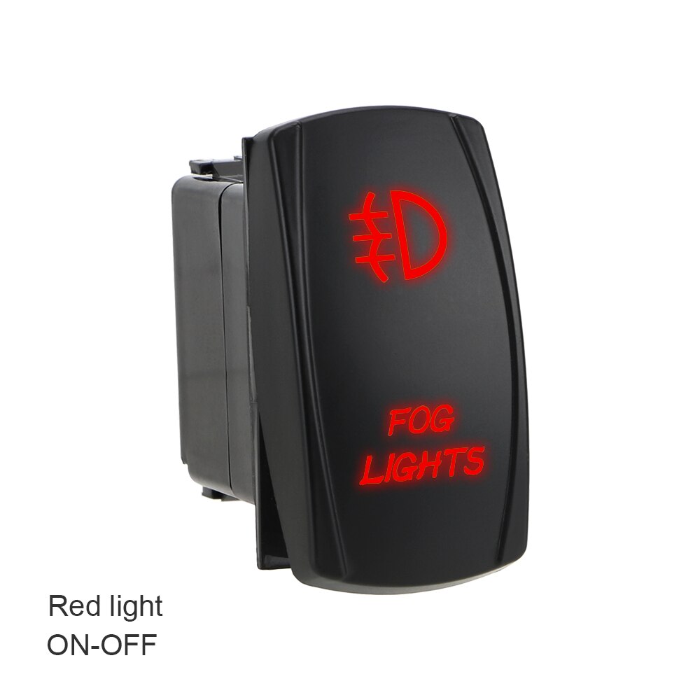 Leepee 5 Pin Mistlamp Schakelaar Auto Dashboard Knop Connector Verlichte On-Off Led Rocker Schakelaar Automobiel Modificatie: Rood