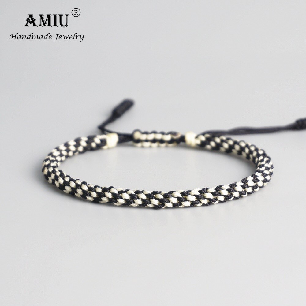 AMIU Tibetischen Buddhistischen Glück Amulett Tibetischen Armbänder & Armreifen Für Frauen Und Männer Handgemachte Knoten Seil Glück Freunde Armbinde