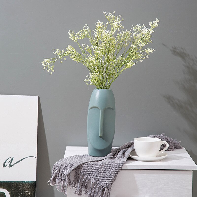 Europäische kreative einfache Simulation kunststoff Vase transparent waterper grüNe pflanze getrocknete blume wohnzimmer blume tisch stück: hell Grün C