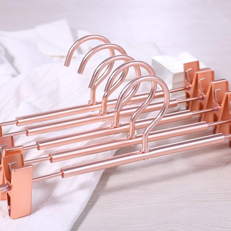 10 Pieces Of High-Strength Strong Rose Gold Pants Skirt Bottom Hanger with Clip