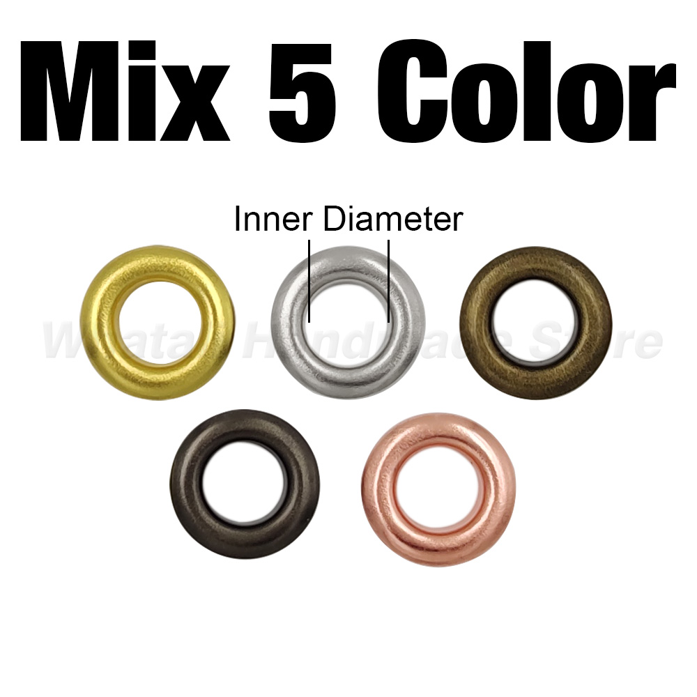 100 ensembles d'œillets métalliques de 4mm, anneau à œillets avec rondelle multicolore pour Scrapbooking, chaussures, casquette de ceinture, étiquettes de sac, vêtements, bricolage, maroquinerie: Black