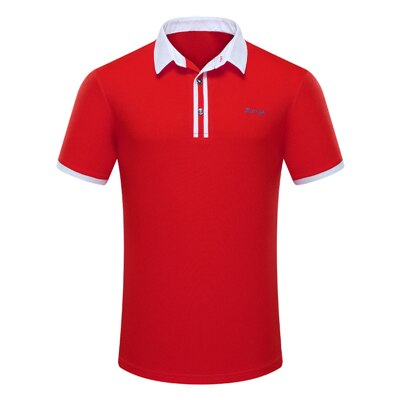 Golf Shirts Voor Mannen Zomer Korte Mouw Turn-Down Kraag Sportkleding Mannelijke Ademend Sneldrogend Tops Voor Tennis golf 5 Kleur D0659: Rood / XXL