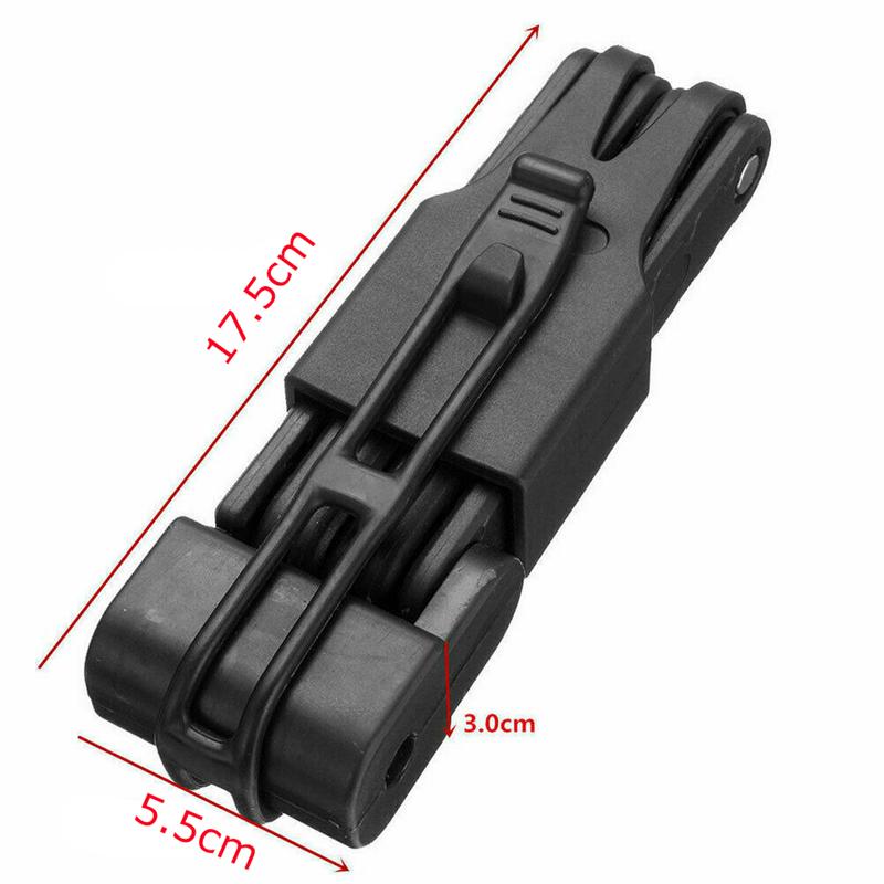 Universal Folding Bicycle Lock Steel Bike Lock Security Cable Lock Anti-Theft Combination Riding Tool for MTB Road Bike