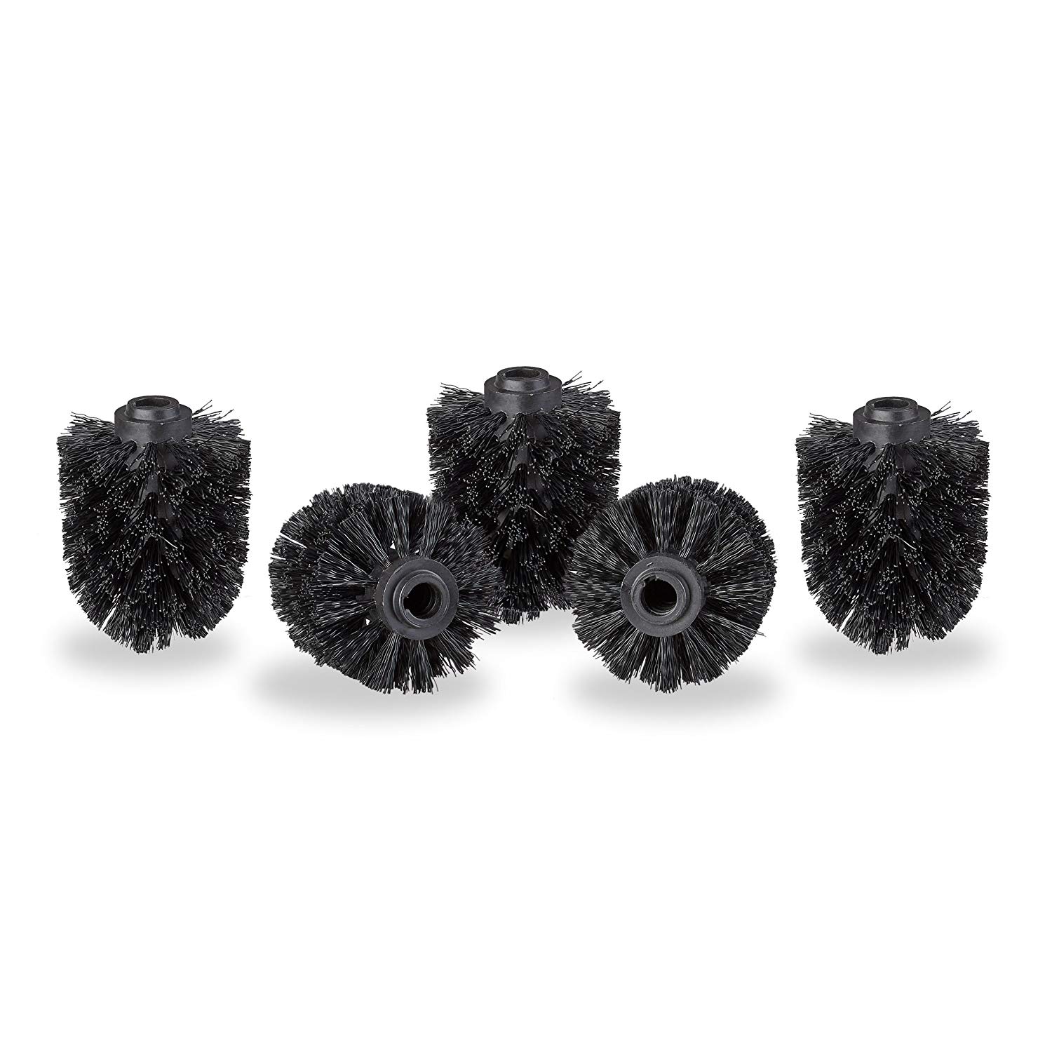 Toilet brush head in a set of 5, loose toilet brushes 12mm thread, replacement brush head diameter 8 cm, black: Default Title