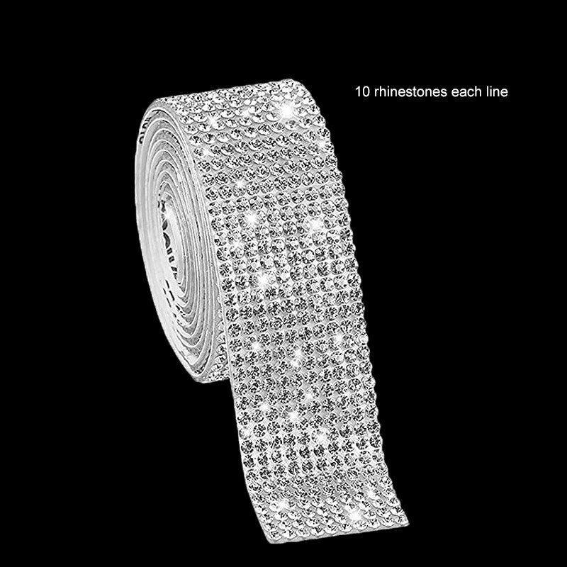 Autocolant autoadeziv cu strasuri de 1 yard, panglica cu cristale sclipitoare, autocolante pentru bijuterie de diamante pentru telefonul auto, pantofi diy, decorare haine: Latime 2.4cm