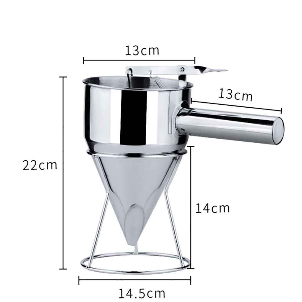 Pancake Batter Dispenser Rvs Handheld Roeren Beslag Separator Keuken Tool Voor Bakken Cake Cupcakes Pannenkoeken