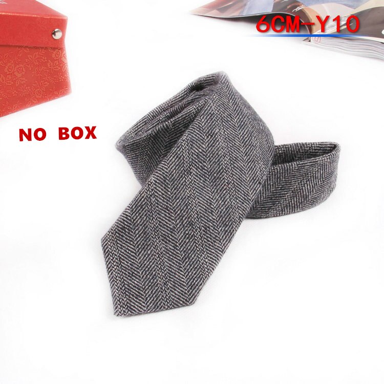 Corbata estrecha de lana de para el trabajo masculino, corbata informal para el novio de la boda, corbatas de 6CM, corbata Formal, corbatas para el novio, para hombres: Y10