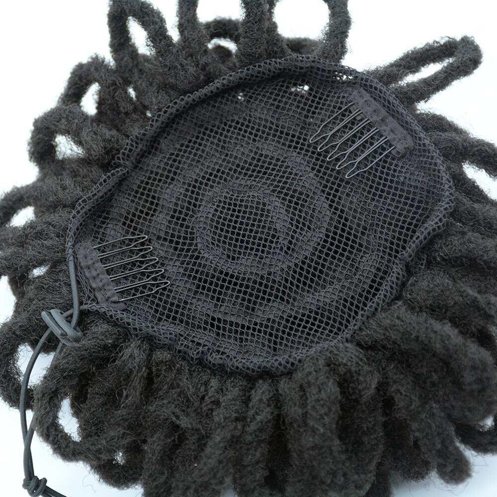 Afro Dreadlocks Puff Ponytail Drawstring Synthetic Chignon Buns Nu Faux Locs Ponytail Short Clip In Hair Extentions For Women